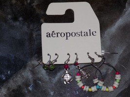 Aeropostale Sea Turtle/ Hoop Earrings/Green earrings Set of 3  NEW - £14.62 GBP