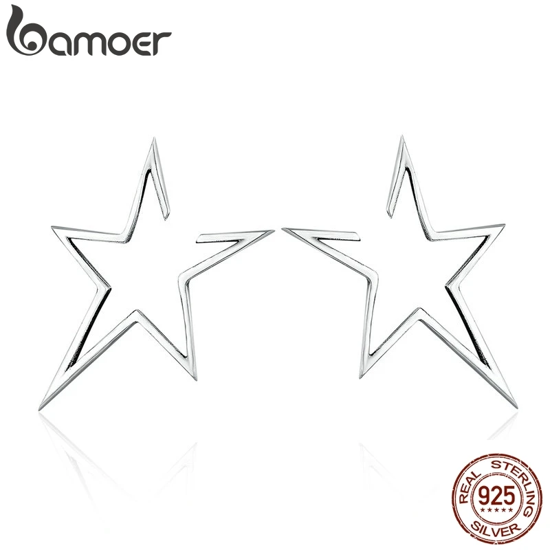 New Arrival Authentic 925 Sterling Silver Exquisite Star Stud Earrings for Women - £18.03 GBP