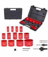 Amzz 23Pcs Bi-Metal Hole Saw Kit - Heavy Duty M42 Hss Cutter Set (3/4&quot; T... - $1,066.48 MXN