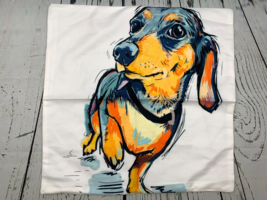 Dog Print Cushion Covers Vintage Dachshund Pillow Covers 18x18in - £22.58 GBP