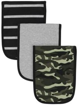 Gerber Baby Boy Burp Cloths, Camo, Black and Gray Stripe, Pack of 3 - $11.95