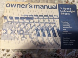 1975 Vintage Owner&#39;s manual for 3-Speed Lightweight Bicycle - £3.87 GBP