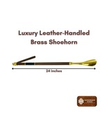 Handmade Leather Shoehorn: Long Handle with Brass Tip - $2,907.76 MXN