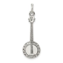 Sterling Silver Banjo Charm Music Pendant Jewelry 32mm x 11mm - £16.62 GBP