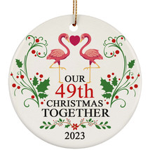 Funny Couple Flamingo Ornament Christmas Gift 49th Wedding 49 Years Anniversary - £11.80 GBP