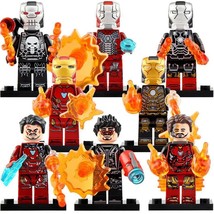 8pcs/set Marvel Endgame Iron Man Tony Stark Punisher War Machine Minifigure - £13.58 GBP