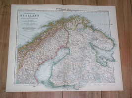 1910 Map Of Russian Finland / Northern Norway Nordkapp Russia Kola Arkhangelsk - £27.80 GBP