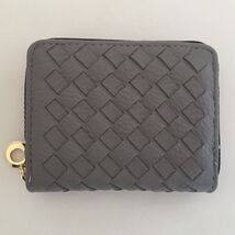 Mini Zip Around Card Woven Wallet Grey - $13.86