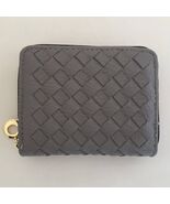 Mini Zip Around Card Woven Wallet Grey - $13.86