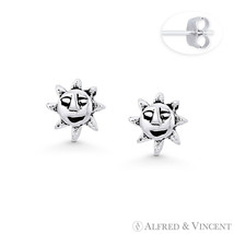 Smiling Face Mayan Aztec Sun Celestial Charm .925 Sterling Silver Stud Earrings - £15.95 GBP