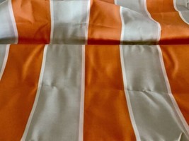 Fabric Bundle Indoor Outdoor Orange And Tan Stripe 5.25 Yards 190”x55” Shade - £23.98 GBP