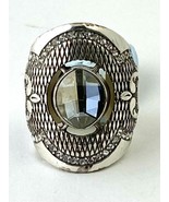 Brighton Love Padlock Ring, Silver Finish, Swarovski Crystals J61982 Siz... - $70.16 CAD