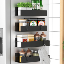 Metal 4 Pack Magnetic Spice Storage Rack Organizer for Refrigerator and ... - $27.97