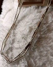 Vintage Liz Claiborne 3 Strand Silver Tone Necklace Choker 18” Adjustable - $12.99