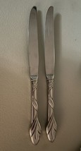 Lot of 2 Oneida EDEN Stainless Deluxe USA Glossy Flatware Dinner Knives Vintage - £34.03 GBP