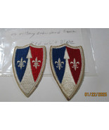 MILITARY ARMY PATCH FRANCE RED WHITE BLUE MONOGRAM  NOS 2 PCS WWII ERA V... - $9.65