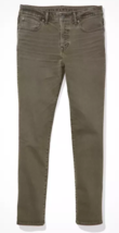 NEW Men&#39;s AE Airflex+ Slim Fit Jeans American Eagle Olive Green 34x30 $49.95 - £30.05 GBP