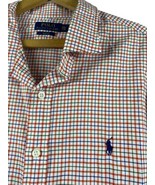 Ralph Lauren Shirt Size XXL Slim Fit Mens Button Down White Orange Blue ... - $592.68 MXN