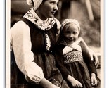 RPPC Woman and Child In Cultural Costume d&#39;Evolène SwitzerlandUNP Postca... - $5.89