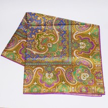 Vintage BAAR BEARDS Multicolor Paisley Polyester Silky Scarf Shawl 35&quot; X 35&quot; - £11.78 GBP