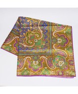 Vintage BAAR BEARDS Multicolor Paisley Polyester Silky Scarf Shawl 35&quot; X... - $260.76 MXN