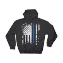 American Flag Back The Blue : Gift Hoodie For Police Officer Support Policeman U - £28.73 GBP
