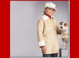 Girls Embroidered Suede Shearling Winter Coat Faux Fur Long Sleeve Size ... - $235.70 MXN