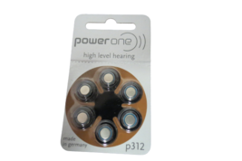 Power One Zinc Air Hearing Aid Batteries Size 312 Box Of 60 1.4V New In Box - £11.73 GBP