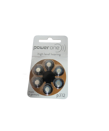 Power One Zinc Air Hearing Aid Batteries Size 312 Box Of 60 1.4V New In Box - $14.85