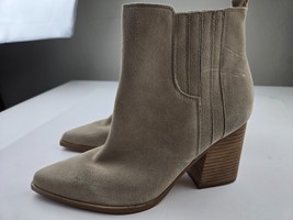 Marc Fisher Oshay Natural Suede Pointed Toe Heel Bootie Boot Women Size 12 - $38.61