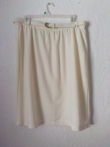 Vintage Just For Women White Ivory Pencil Skirt w/ Belt Size 24W Elastic... - £14.00 GBP