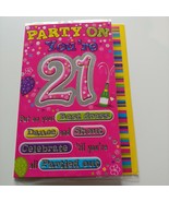 PARTY ON YOU&#39;RE 21 HAPPY BIRTHDAY GREETING CARD 9&quot;X6&quot; TRADITIONAL FREE P&amp;P - £2.48 GBP