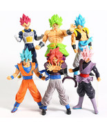 6pc SET Dragon Ball Action Figure Super Saiyan Goku Blue Son Vegeta Christmas - £26.77 GBP