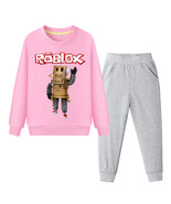 WM Roblox Kid Child Hoodie Sweatpants Pink Type Robot Pullover Sweatshir... - £21.49 GBP