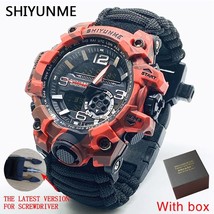 SHIYUNME Men Camouflage Military Sports Digital Watches Outdoor Multi-function C - £41.99 GBP