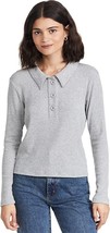 LNA Women&#39;s Marta Brushed Rib Top, Heather Grey, M  - $94.05