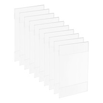 12 Pieces Pack 4&quot; x 6&quot; Wall Mount Acrylic Vertical Sign Holder w/ Tape O... - £13.41 GBP