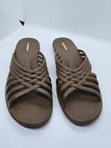 OKABASHI Venice Brown Strappy Slip On Slide Sandals Womens Size L (9.5-1... - £11.15 GBP