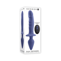 Gender X Dual Defender Rechargeable Silicone Dual End Vibrator with Remote Purpl - £87.06 GBP