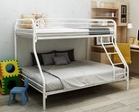 Metal Bunk Bed Twin Over Full Size With Enhanced Upper-Level Guardrail,R... - $561.99