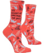 Blue Q Women&#39;s Crew Socks Try Sucking at something for Once women shoe s... - $13.85