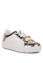 Nemo Contrasting Metallic Faux Leather Sneakers - £54.35 GBP