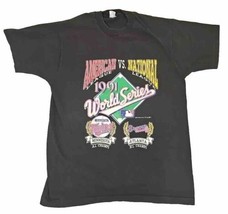 World Series T-Shirt Single Stitch Braves Vs Twins Black XL 1991 Vtg - £23.70 GBP