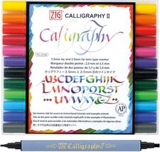 Artistic Calligraphy Marker Set - 12 Colors, Dual Tips for Creative Expr... - $49.45