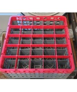 Restaurant Dishwasher Glass Rack 25 Compartments 3 Extenders Red Grey Co... - $1,224.44 MXN