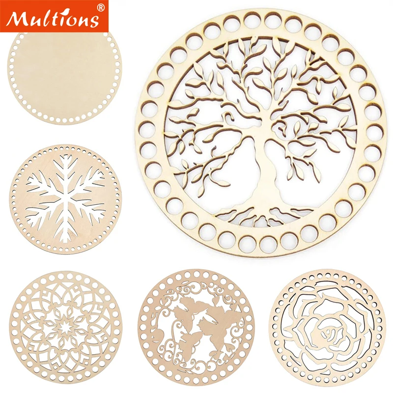 2Pcs DIY Wooden Basket Bottom Crochet Base for Bag Weaving Craft Supplies  - $7.48