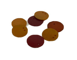 Lot 7 Orange &amp; Yellow Thin Circle Disc Bakelite Buttons - £46.37 GBP