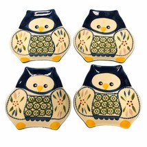 4 x Temp-tations Old World Blue Owl 6.5&quot; Snack Plates PPP-HF-769765 - £29.78 GBP