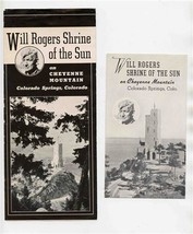 2 Will Rogers Shrine of the Sun on Cheyenne Mountain Brochures 1950&#39;s - £17.40 GBP