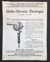 Early 1900s Paul Joerrens Electric Hair Dryer French Print Ad Emil Strei... - £16.72 GBP